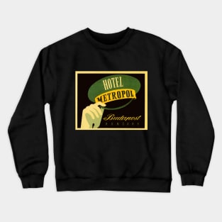 Vintage Travel Poster from Budapest, Hungary Crewneck Sweatshirt